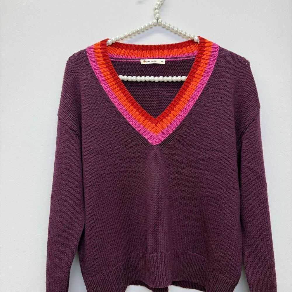Marine Layer Slouchy V-Neck Sweater🟠 - Picture 5 of 8